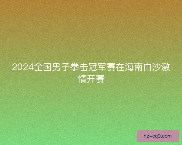 2024全国男子拳击冠军赛在海南白沙激情开赛